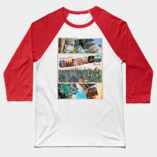 Greetings from Chicago in Illinois Vintage style retro souvenir Baseball T-Shirt